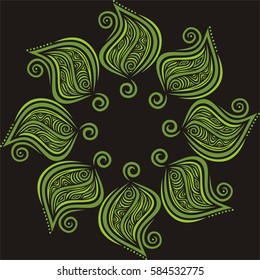 Beautiful decorative element of leaves. Vector illustration.