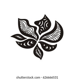 Beautiful decorative element of leaves. Vector illustration.