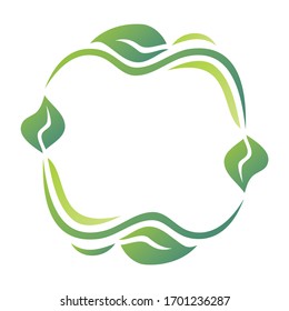 Beautiful decorative element. Nature frame of green leaves. Vector illustration