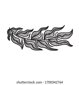 Bonito elemento decorativo. Rama de patrón. Ilustración del vector