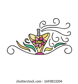Beautiful decorative element. Perfume. Vector illustration