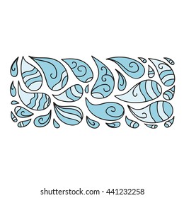Beautiful decorative element of water drops. Vector illustration.