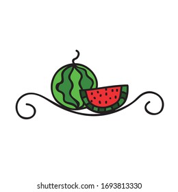 Schönes dekoratives Element.Wassermelone. Vektorgrafik