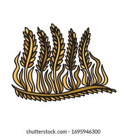 Beautiful decorative element. Wheat. Vector illustration