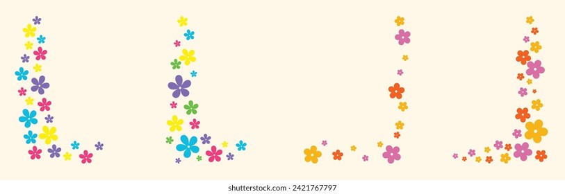 beautiful decorative floral borders and frames set collection vector illustration