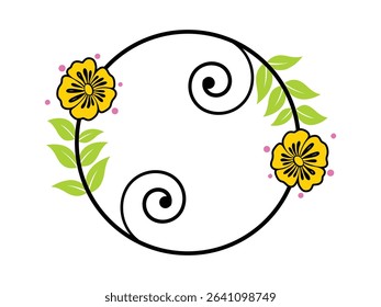 beautiful decorative floral flower circle wreath vector illustration
