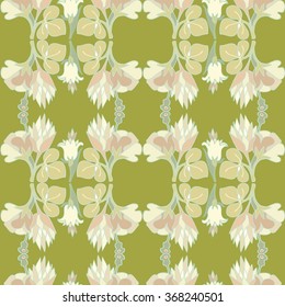 Beautiful decorative floral  seamless  pattern, flower vector illustration. Elegance wallpaper of spring flowers on a floral background.