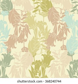Beautiful decorative floral  seamless  pattern, flower vector illustration. Elegance wallpaper of spring flowers on a floral background.