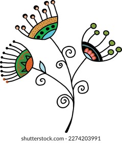 Beautiful decorative flower. Vector file for designs.