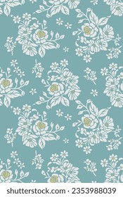 beautiful decorative flowers pattern image suitable for textile design or wall decoration