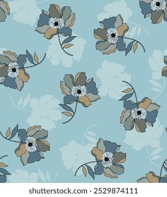 beautiful decorative flowers pattern suitable for textile design or wall decoration