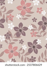 Hermoso patrón de flores decorativas adecuado para el diseño textil o decoración de la pared