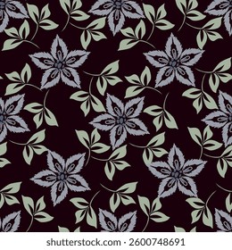 beautiful decorative flowers pattern suitable for fabric textile or house ornament