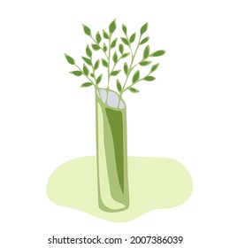 Beautiful decorative flowers in a vase. Simple doodle style for postcards, notebooks, stickers, design.