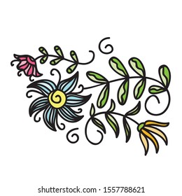 Beautiful decorative flowers. Vector illustration