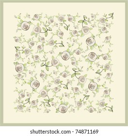 Beautiful decorative framework with flowers. Greeting card with rose.