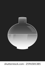 Beautiful decorative  glass vase vector flat illustration. Trendy Botanical Plants. 