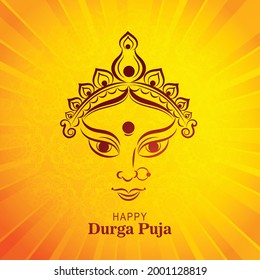 Beautiful decorative happy durga pooja indian festival card background