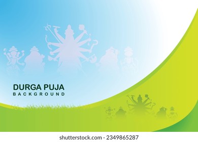 Beautiful decorative happy Durga puja festival banner background