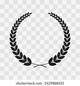 Beautiful decorative laurels vector. Laurel wreath silhouette. Vector illustration of wreaths symbols for award, sign, logo. Laurel wreath vector, award, icon. Round Leaves vector icon.