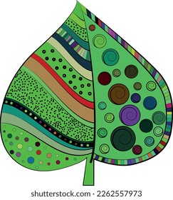 Una bonita hoja decorativa. Archivo vector para diseños.