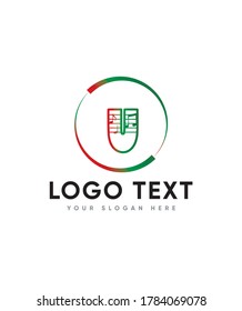 Eine schöne, dekorative Buchstaben-U-Logo-Vorlage, die von Musik inspiriert ist