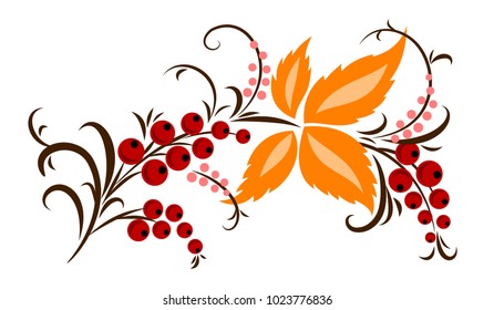 beautiful decorative pattern of branches and berries