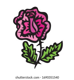 Beautiful decorative rose. Vector illustration