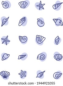 Bonitas conchas decorativas do mar, ilustração, vetor em um fundo branco