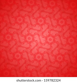 Beautiful decorative seamless pattern. Kaleidoscope geometric seamless pattern. Abstract vector background. Christmas snowflakes pattern. Seamless crackle red pattern. Vector illustration. Eps 10.