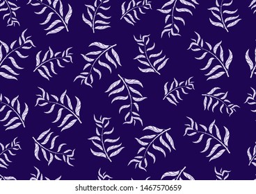 Beautiful decorative seamless pattern with leaves of tree branches. Vector illustration for your design.