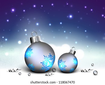 Beautiful decorative shiny Xmas ball for Merry Christmas celebration. EPS 10.