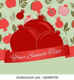 Beautiful decorative vector background with pomegranate