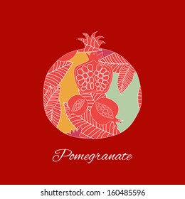 Beautiful decorative vector background with pomegranate