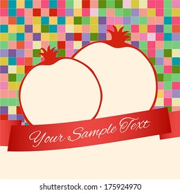 Beautiful decorative vector background with pomegranate.