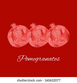 Beautiful decorative vector background with pomegranates