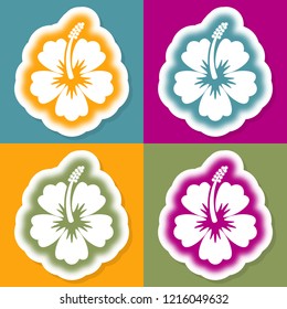 Beautiful decorative vector halftone hibiscus flower design template