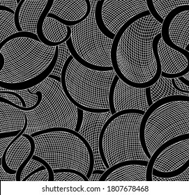Beautiful decorative vector seamless pattern with interlaced lines and grid. 