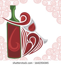 Beautiful decorative wine. Vector illustration