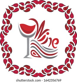 Beautiful decorative wine. Vector illustration