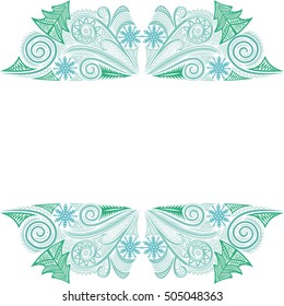 Beautiful decorative winter background. For happy new year and merry Christmas card. Vector illustration.