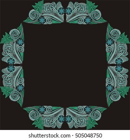 Beautiful decorative winter background. For happy new year and merry Christmas card. Vector illustration.