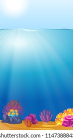 Beautiful deep ocean template illustration