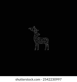 Ein schönes Hirschdesign mit etwas Schnee