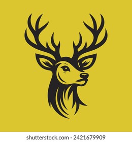 Beautiful deer head vector logo icon. This is an editable and printable high quality vector eps file.