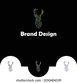 Beautiful deer logo design template.
