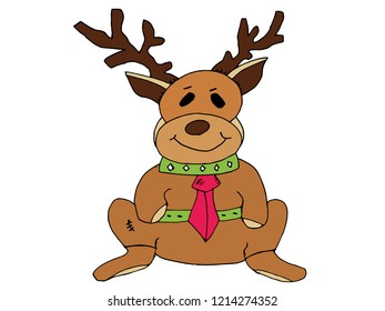 Beautiful deer on a white background