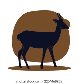 beautiful deer silhouette illustration vector 
