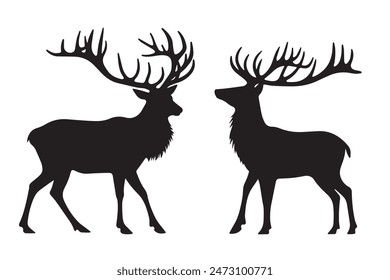 beautiful Deer silhouette vector illustration
