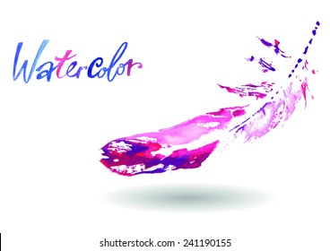 beautiful delicate feathers painted in watercolor